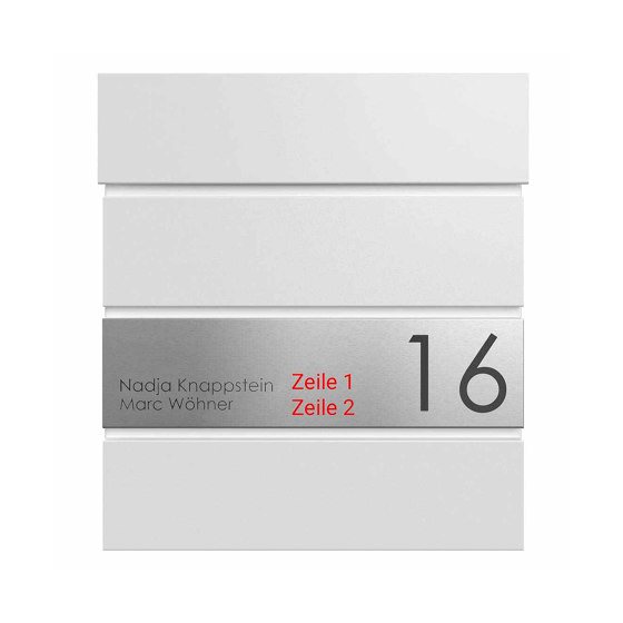 KANT Edition letterbox with newspaper compartment - Elegance 1 design - RAL 9016 traffic white; | Buzones | Briefkasten Manufaktur