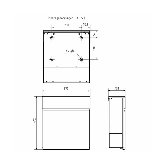 KANT Edition letterbox with newspaper compartment - Elegance 2 design - DB 703 metallic grey | Buzones | Briefkasten Manufaktur