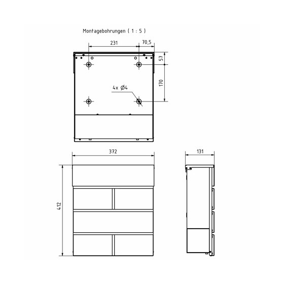 KANT Edition letterbox with newspaper compartment - Elegance 3 design - DB 703 metallic grey | Buzones | Briefkasten Manufaktur