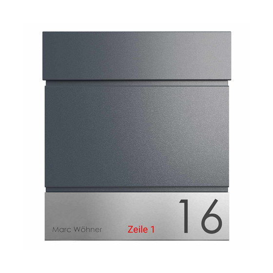 KANT Edition letterbox with newspaper compartment - Elegance 4 design - RAL 7016 anthracite grey | Mailboxes | Briefkasten Manufaktur