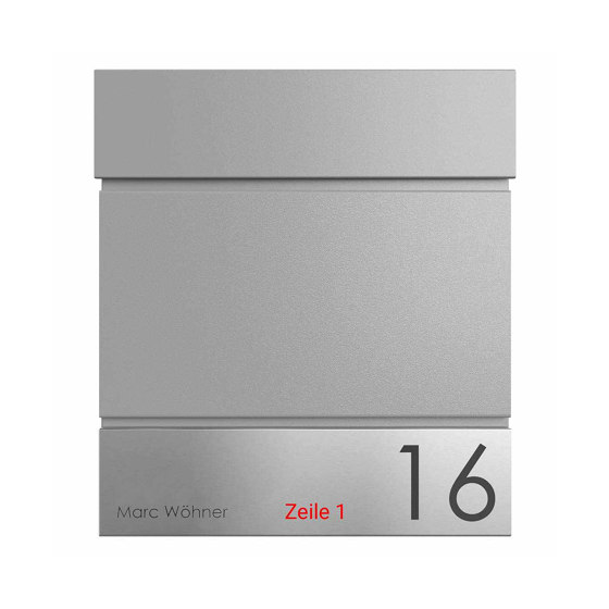 Cassetta per le lettere KANT Edition con scomparto per giornali - Design Elegance 4 - RAL 9007 grigio alluminio | Buchette lettere | Briefkasten Manufaktur