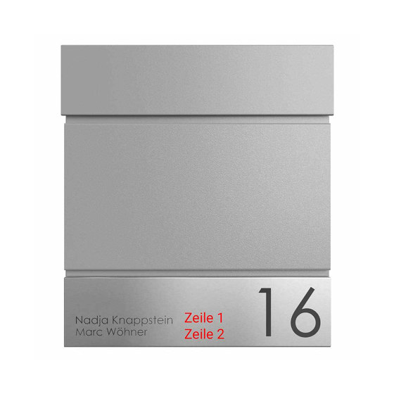 KANT Edition letterbox with newspaper compartment - Elegance 4 design - RAL 9007 grey aluminium | Buzones | Briefkasten Manufaktur