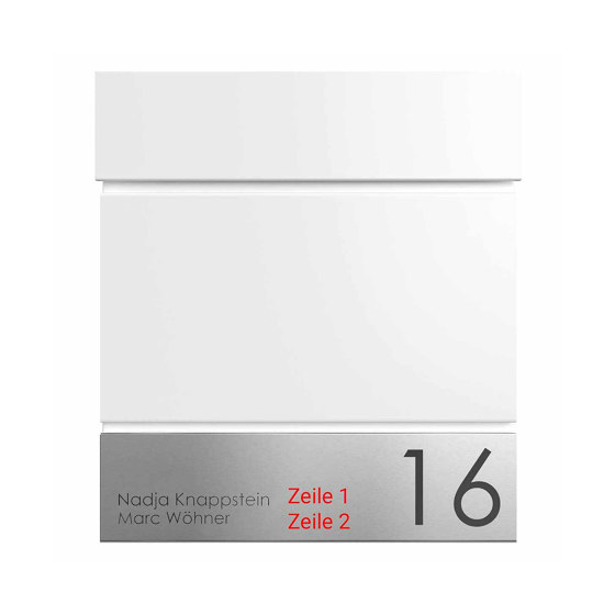 Briefkasten KANT Edition mit Zeitungsfach - Design Elegance 4 - RAL 9016 verkehrsweiß | Briefkästen | Briefkasten Manufaktur
