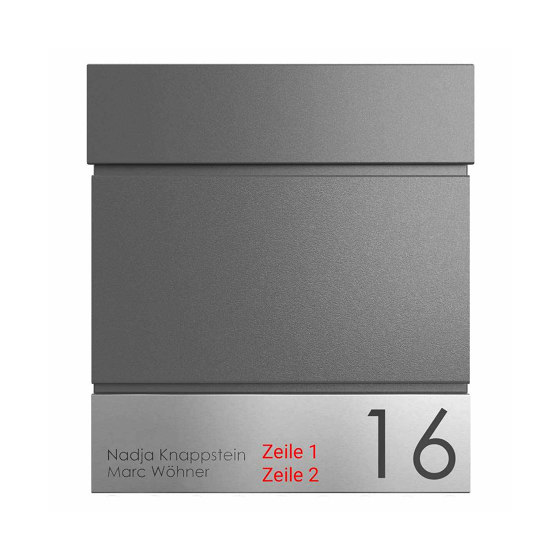 Cassetta per le lettere KANT Edition con scomparto per giornali - Design Elegance 4 - DB 703 grigio metallizzato | Buchette lettere | Briefkasten Manufaktur