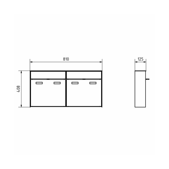 2pz 2x1 Sistema di cassette per le lettere da esterno di design GOETHE AP - RAL a scelta | Buchette lettere | Briefkasten Manufaktur