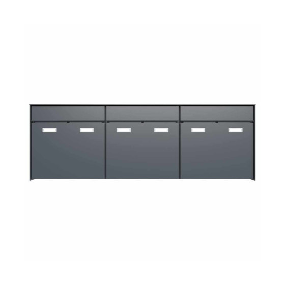 3pcs 3x1 Design surface-mounted letterbox system GOETHE AP - RAL of your choice | Mailboxes | Briefkasten Manufaktur