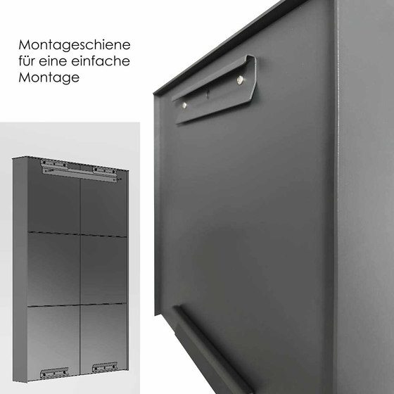 3pcs 3x1 Design surface-mounted letterbox system GOETHE AP - RAL of your choice | Buzones | Briefkasten Manufaktur