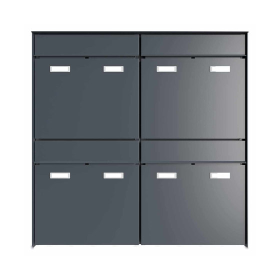 4pcs 2x2 Design surface-mounted letterbox system GOETHE AP - RAL of your choice | Mailboxes | Briefkasten Manufaktur