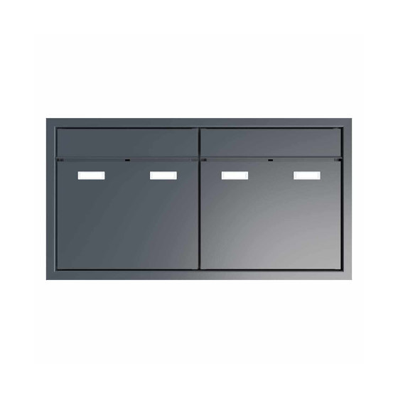 2-unit 2x1 design flush-mounted letterbox system GOETHE UP - RAL of your choice | Buzones | Briefkasten Manufaktur