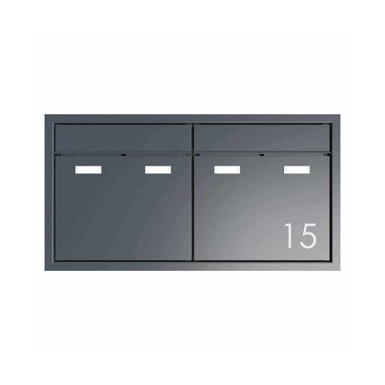2-unit 2x1 design flush-mounted letterbox system GOETHE UP - RAL of your choice | Buzones | Briefkasten Manufaktur