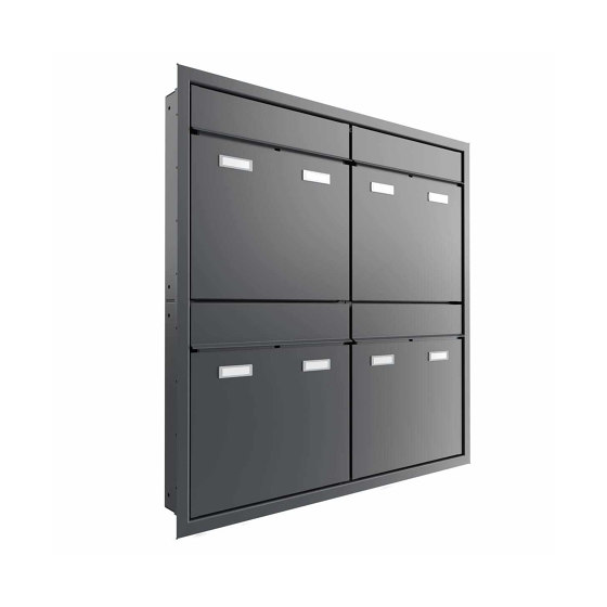 4pcs 2x2 Design flush-mounted letterbox system GOETHE UP - RAL of your choice | Mailboxes | Briefkasten Manufaktur