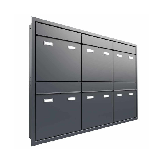 6er 3x2 Design flush-mounted letterbox system GOETHE UP - RAL at choice | Buzones | Briefkasten Manufaktur