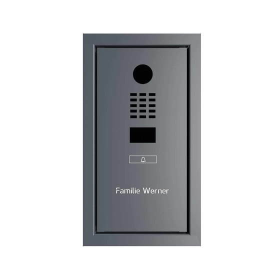 Design flush-mounted door station GOETHE UP with DoorBird video intercom - RAL of your choice | Timbres / Placas timbres | Briefkasten Manufaktur