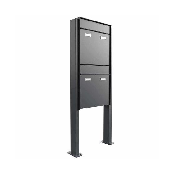 2pcs 1x2 Design Pedestal letterbox GOETHE ST-Q - RAL of your choice | Mailboxes | Briefkasten Manufaktur