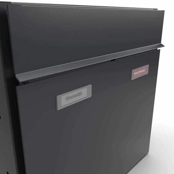 2pcs 1x2 Design Pedestal letterbox GOETHE ST-Q - RAL of your choice | Buzones | Briefkasten Manufaktur