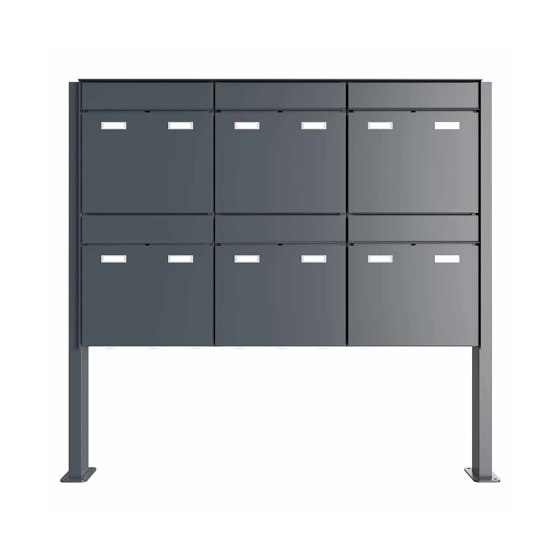 6er 3x2 Design Pedestal letterbox GOETHE ST-Q - RAL at choice | Mailboxes | Briefkasten Manufaktur