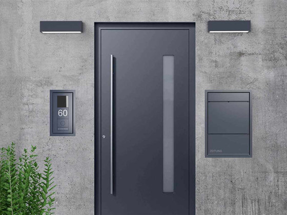 Design flush-mounted door station GOETHE UP with GIRA System 106 - VIDEO complete set - RAL as desired | Timbres / Placas timbres | Briefkasten Manufaktur