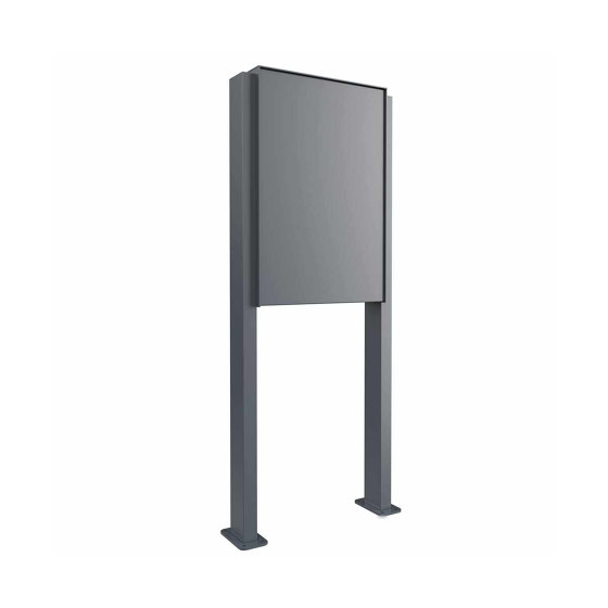Design Pedestal Mailbox GOETHE ST-Q with newspaper compartment - RAL of your choice | Buzones | Briefkasten Manufaktur