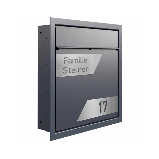 Design flush-mounted letterbox GOETHE UP - LaserCut Edition - RAL of your choice | Mailboxes | Briefkasten Manufaktur