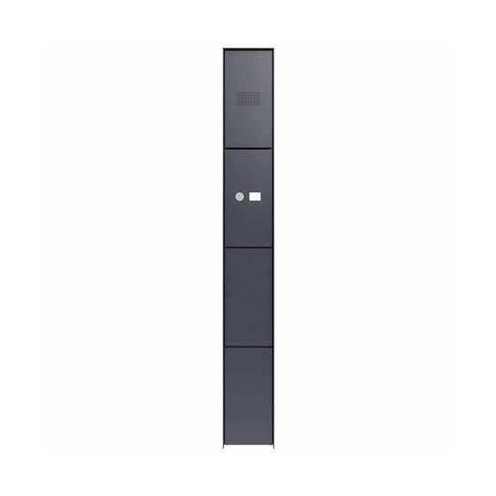 Design Klingels&auml;ule GOETHE 200x1600 - RAL nach Wahl - INDIVIDUELL 1 Klingeltaster mit Namensschild | Klingeln / Klingelplatten | Briefkasten Manufaktur