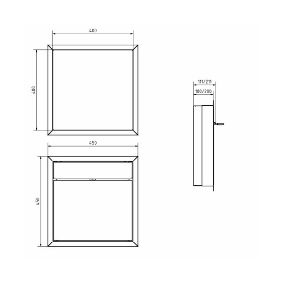 Design flush-mounted letterbox GOETHE UP - RAL of your choice 100mm depth | Mailboxes | Briefkasten Manufaktur