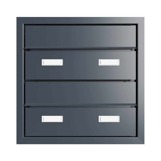 1x2 Design pass-through letterbox GOETHE MDW with nameplate - RAL of your choice 300-390mm depth | Buzones | Briefkasten Manufaktur