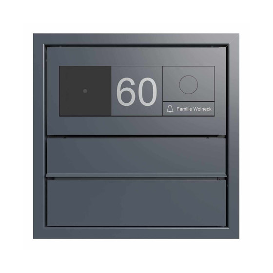 Design pass-through letterbox GOETHE MDW - RAL as desired - GIRA System 106 - VIDEO complete set 300-390mm depth | Mailboxes | Briefkasten Manufaktur