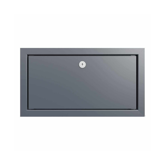 Design pass-through letterbox GOETHE MDW - RAL as desired - GIRA System 106 - VIDEO complete set 300-390mm depth | Buzones | Briefkasten Manufaktur