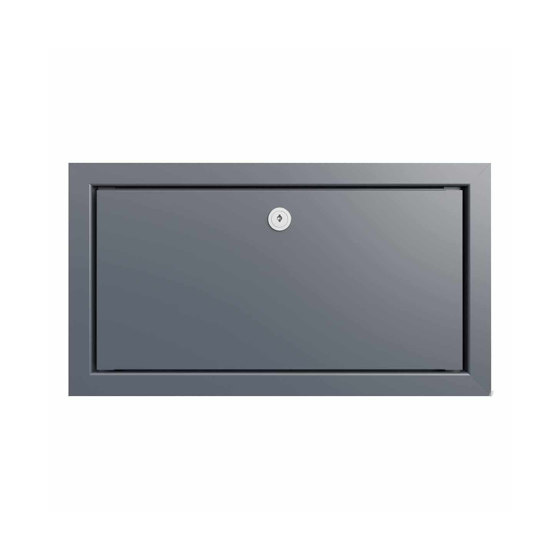 Design pass-through letterbox GOETHE MDW - RAL colour - GIRA System 106 Keyless In - VIDEO complete set 300-390mm depth | Buzones | Briefkasten Manufaktur