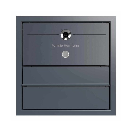 Design pass-through letterbox GOETHE MDW - RAL of your choice - COMELIT Switch - VIDEO complete set Wifi 300-390mm depth | Mailboxes | Briefkasten Manufaktur