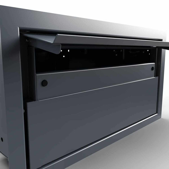Design pass-through letterbox GOETHE MDW - RAL of your choice - Bell- Intercom box - INDIVIDUAL 300-390mm depth | Buzones | Briefkasten Manufaktur