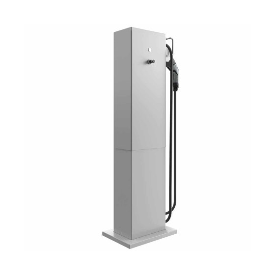 Charging column Draw BASIC Charge 1X - 22kW/32A with 1x type 2 charging cable Height 1300mm Right RAL as desired | Enchufes | Briefkasten Manufaktur