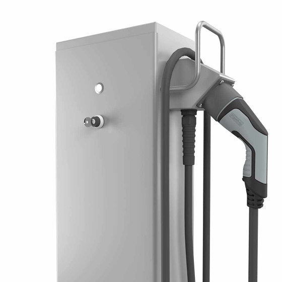 Charging column Draw BASIC Charge 1X - 22kW/32A with 1x type 2 charging cable Height 1300mm Right RAL as desired | Enchufes | Briefkasten Manufaktur