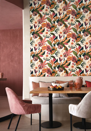 SALVADOR GREGE/CORAIL | Wall coverings / wallpapers | Casamance