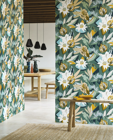 SALVADOR EMERAUDE/MOUTARDE | Wall coverings / wallpapers | Casamance