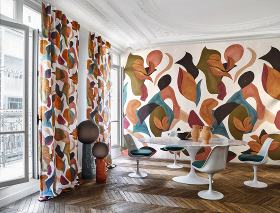 AIR DE FETE KAKI/ORANGE BRULEE | Tessuti decorative | Casamance
