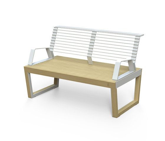 Barka Two-seat Bench with Armrests | Bancs | Egoé