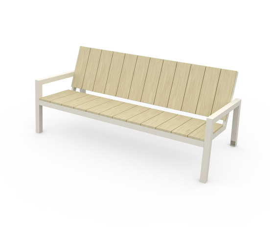 Laurede Three-seat Bench with Armrests | Panche | Egoé