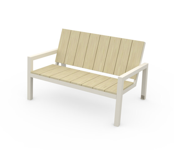 Laurede Two-seat Bench with Armrests | Panche | Egoé
