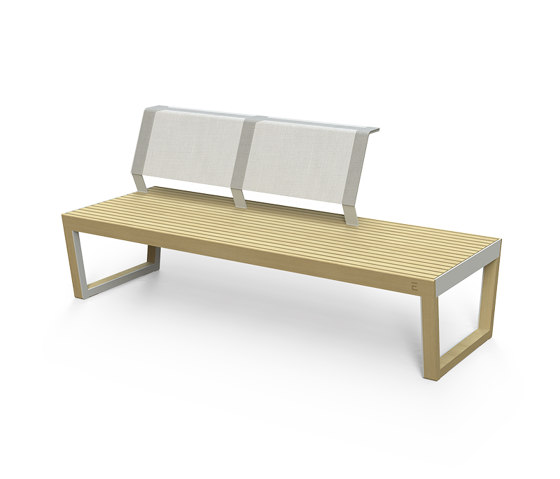 Three-seat bench with partial backrest Barka | Panche | Egoé