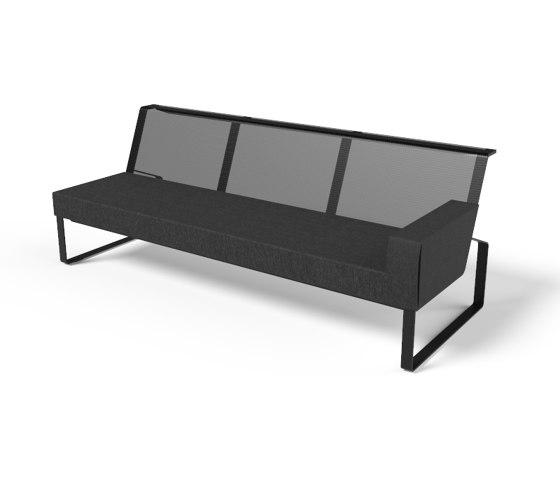 Three-seat sofa with right armrest and front pocket Moja | Canapés | Egoé