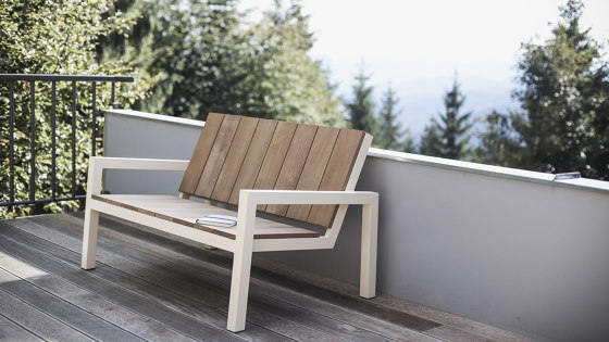 Two-seat bench with armrests Laurede | Bancos | Egoé