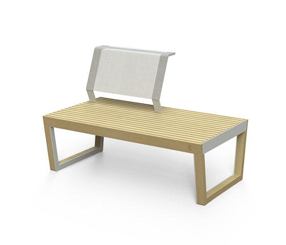 Two-seat bench with partial backrest Barka | Bancos | Egoé