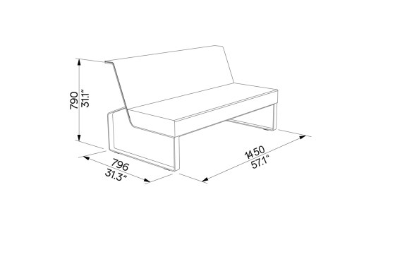 Two-seat sofa without armrests Moja | Sofás | Egoé