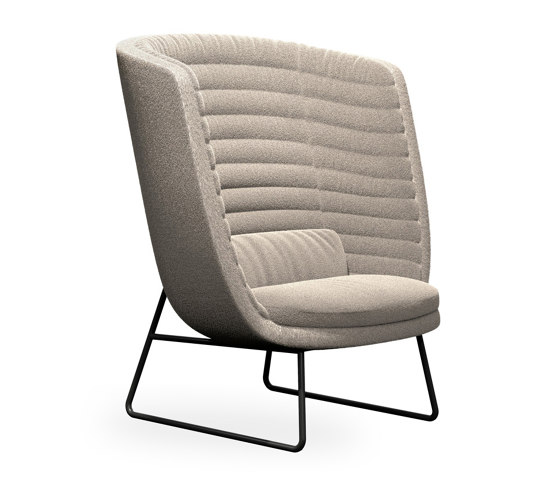 cleo metal soft - lounge chair high backrest, sled pedestal | Armchairs | Rossin srl