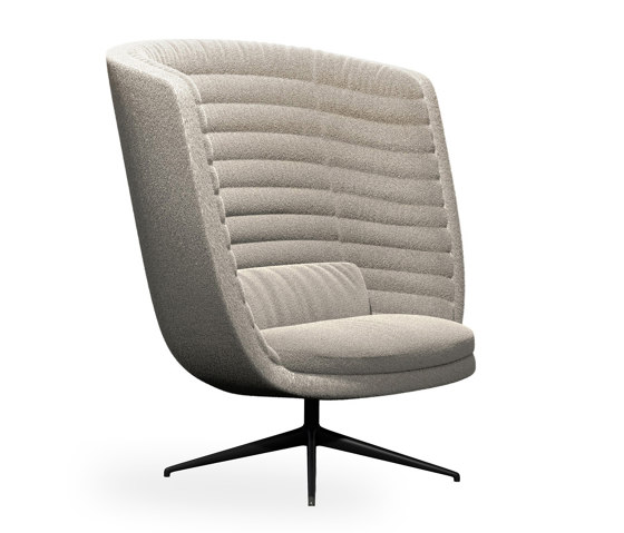 cleo metal soft - lounge chair high backrest, turning base | Fauteuils | Rossin srl