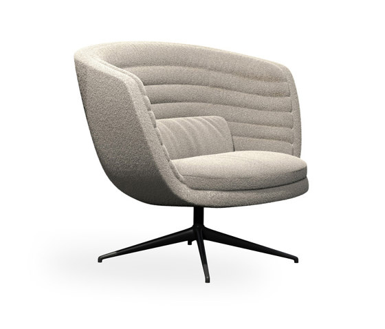 cleo metal soft - lounge chair low backrest, turning base | Fauteuils | Rossin srl