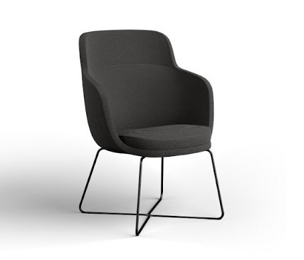 cleo mini high - plain padding, metal sled pedestal | Chairs | Rossin srl