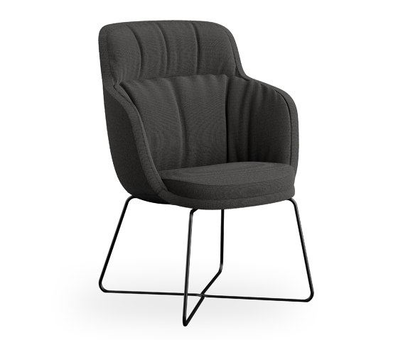 cleo mini high - with wrinkels, metal sled pedestal | Chairs | Rossin srl