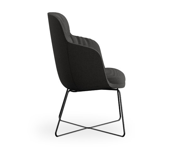 cleo mini high - with wrinkels, metal sled pedestal | Chairs | Rossin srl